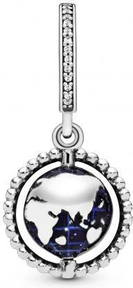 Charm Pandora Pendant Globe Pivotant Pandora Moments Argent 925/1000 vue 2