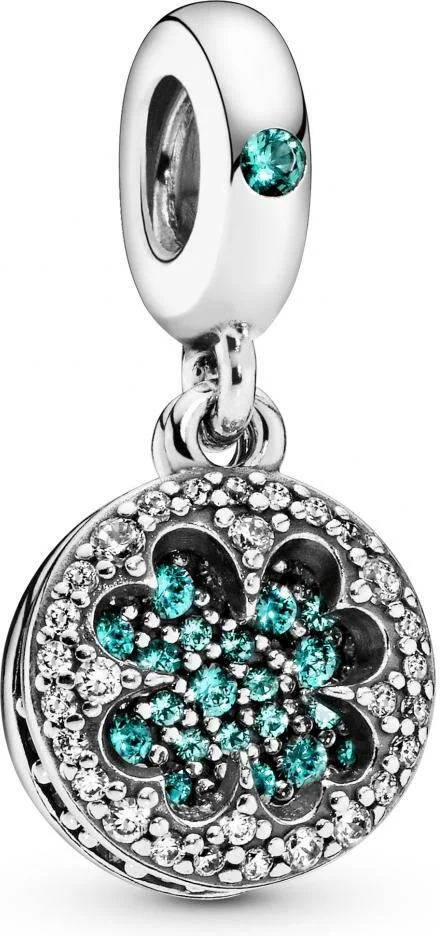 Charm Pandora Pendant Trèfle à Quatre Feuilles Chanceuse Pandora Moments Argent 925/1000