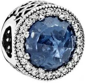 Charm Pandora scintillant bleu foncé Pandora Moments Argent 925/1000 vue 2