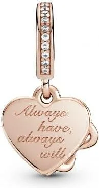 Charm Pandora Pendant Métal doré à l'or rose fin 585/1000 Cœur Infini Love You Pandora People vue 2