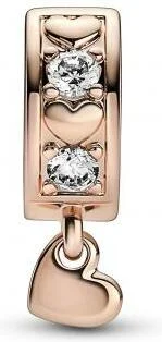 Charm Pandora Pendant Doré Rose Coeur vue 2