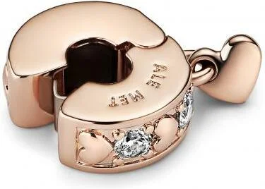 Charm Pandora Pendant Doré Rose Coeur vue 3