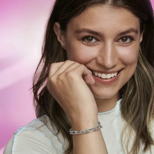 Double Link Pavé argent métallique Pandora ME vue 4