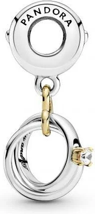 Charm Pandora Alliances Bicolores 799319C01 en Argent 925 et Doré pour Femme vue 3