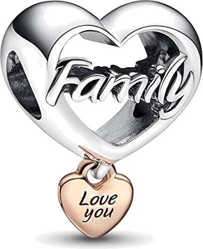 Charm Pandora Pandora Moments Bicolore - Cœur Love You Family