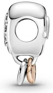 Charm Pandora 789372C00 en Argent 925 et Or Rose 585/1000 - Cœur Thank You Mum - Femme vue 3