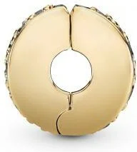 Charm Pandora Clip Métal doré à l'or fin 585/1000 Pavé Transparent Pandora Moments vue 2