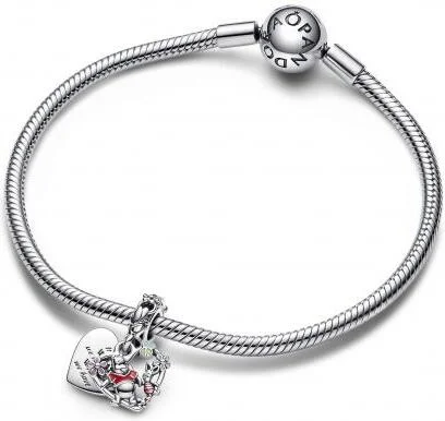 Charm Pandora Pendant Double Disney - Winnie l'Ourson et Porcinet - Argent 925 et émail multicolore - Réf. 792214C01 vue 3