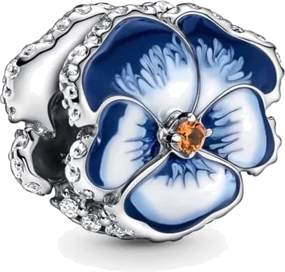 Charm Pandora Pandora Moments Pensée Bleu & strass scintillant