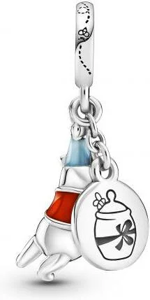 Charm Pandora Double Pendant argent Happy birthday & Winnie L'Ourson Disney x Pandora vue 2