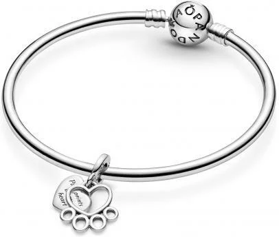 Charm Pandora Cœurs et Empreinte de Pattes 799360C00 en Argent 925 pour Femme vue 4