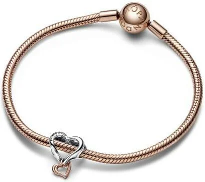 Charm Pandora Cœur de l’Infini Ajouré Bimatière Pandora Moments vue 3