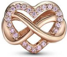 Charm Pandora Clip Pendant Cœurs de l'Infini Scintillants en métal doré à l'or rose fin 585/1000 vue 2