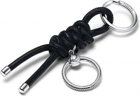 Porte-clés Pandora Moments en argent 925 noir - Réf. 392260C01 - Pour femme vue 3