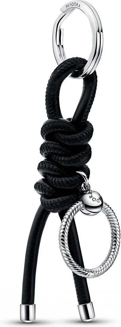 Porte-clés Pandora Moments en argent 925 noir - Réf. 392260C01 - Pour femme