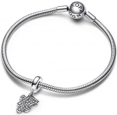 Charm Pandora Pendant Pièce de Puzzle Scintillante Argenté vue 3