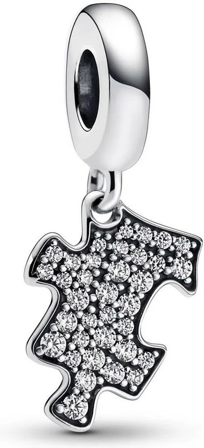 Charm Pandora Pendant Pièce de Puzzle Scintillante Argenté