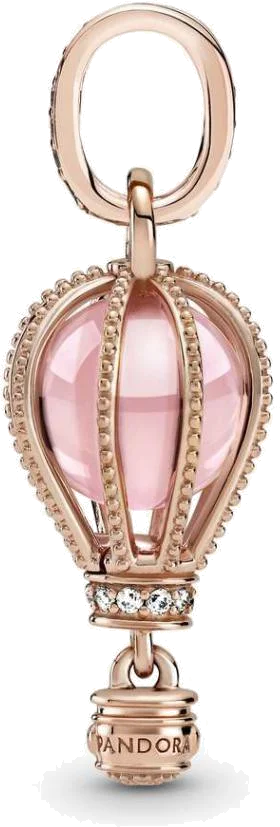 Charm Pandora Pendant Métal doré à l'or rose fin 585/1000 Montgolfière Rose Pandora Places vue 2