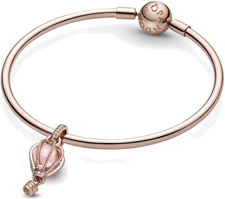 Charm Pandora Pendant Métal doré à l'or rose fin 585/1000 Montgolfière Rose Pandora Places vue 4