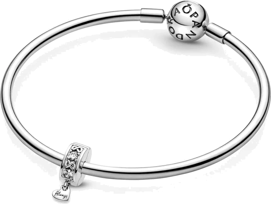 Charm Pandora Clip Pavé Ma Famille pour Toujours Argenté Pandora Moments vue 5