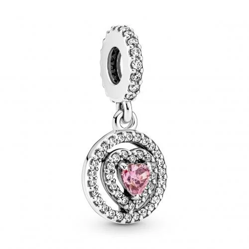 Charm Pandora Pendant Cœur Double Halo Scintillant Argenté Timeless vue 2