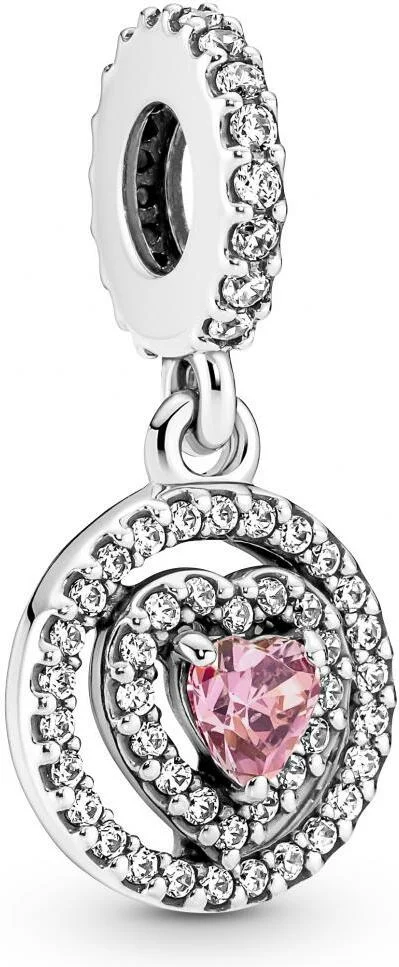 Charm Pandora Pendant Cœur Double Halo Scintillant Argenté Timeless