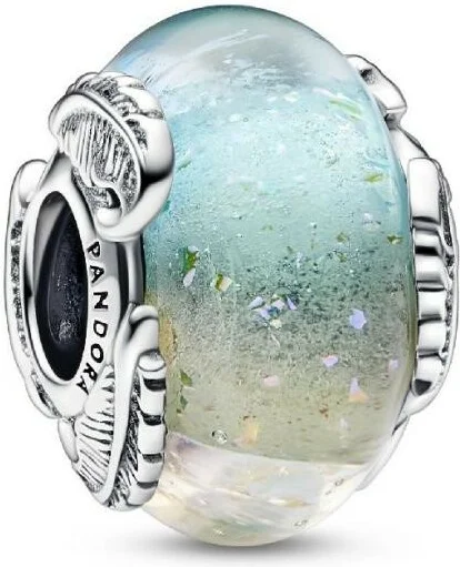 Charm Pandora Plume Recourbée et Murano Multicolore
