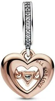 Charm Pandora Pendant Bimatière Cœur Lumineux vue 2