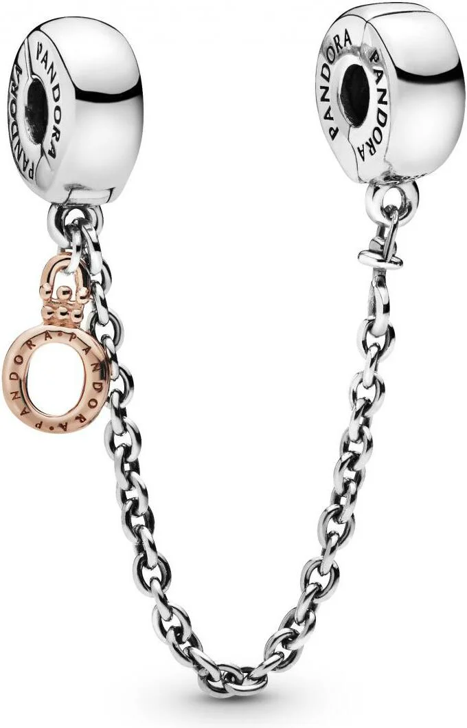 Charm Pandora Chaîne de Confort O Couronné Pendant Pandora Signature Bicolore