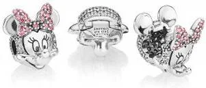 Charm Pandora Clip Disney Minnie Nœud Pavé Rose Disney x Pandora Argent 925/1000 vue 2