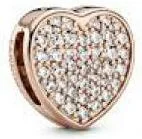 Charm Pandora Clip Esquisse de Cœur Scintillant Pandora Timeless Métal doré à l’Or Rose fin 585/1000 vue 2