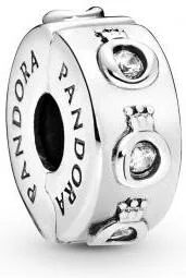 Charm Pandora clip O Couronné Scintillant Pandora Signature Argent 925/1000 vue 2