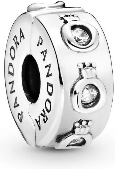 Charm Pandora clip O Couronné Scintillant Pandora Signature Argent 925/1000