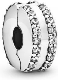 Charm Pandora Clip Pavé Double Rang Pandora Moments Argent 925/1000 vue 2