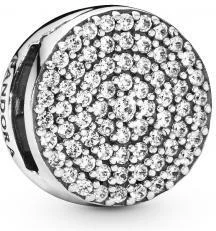 Charm Pandora Clip Pavé Rond Pandora Timeless Métal doré à l’Or Rose fin 585/1000 vue 2