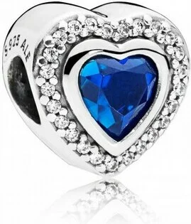Charm Pandora Cœur Bleu Scintillant Pandora Moments Argent 925/1000 vue 2