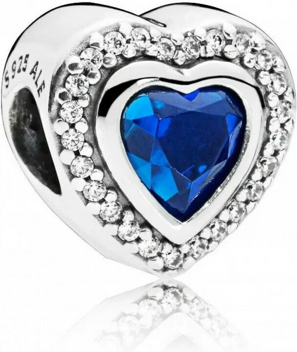 Charm Pandora Cœur Bleu Scintillant Pandora Moments Argent 925/1000