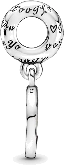 Charm Pandora coeur en argent 925 serti de cristaux roses - Réf. 799558C01 vue 2