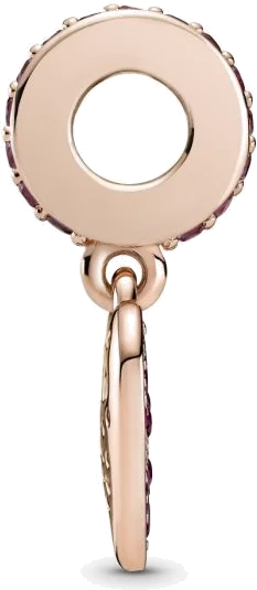 Charm Pandora coeur pavé de cristaux en métal plaqué or rose pour femme vue 2