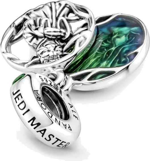 Charm Pandora Star Wars Yoda Vert - Argent 925 - Réf. 799501C01 - Pour Femme vue 4