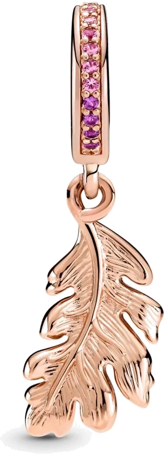 Pandora 789552C01 - Pendentif Charm feuille de chêne rose en argent 925 pour femme vue 2