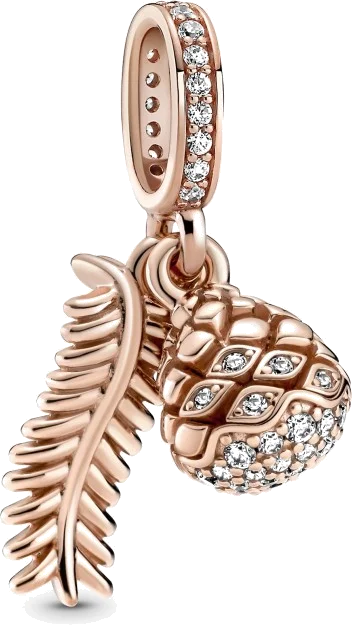 Charm Pandora Pomme de Pin Rose et Cristaux - Réf. 789557C01 - Pour Femme
