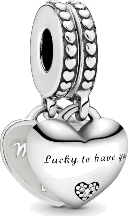 Pandora Charm Pendentif Cœur Dissociable Belle-Fille Belle-Mère en Argent 925 - Réf. 799321C01