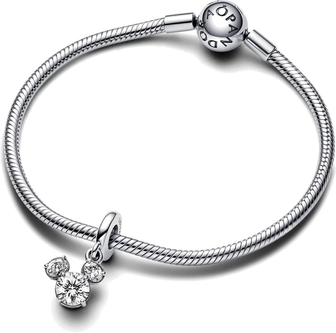 Pandora 793031C01 - Charm Pendentif Argent 925 Silhouette Mickey Scintillante - Femme vue 3
