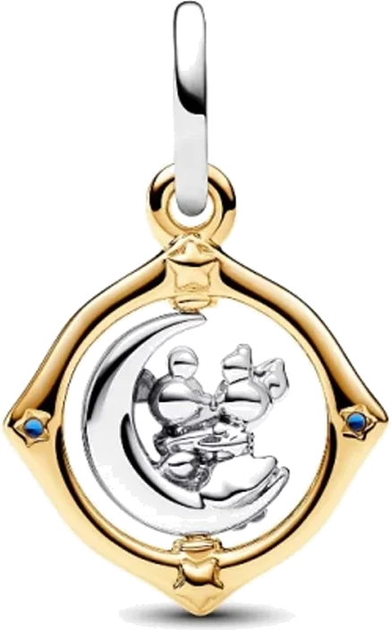 Pandora 762955C01 - Charm Pendentif Or Mickey & Minnie sur Lune Tournante pour Femme vue 2