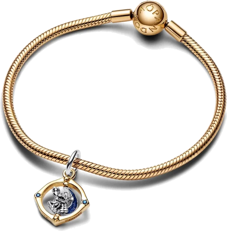 Pandora 762955C01 - Charm Pendentif Or Mickey & Minnie sur Lune Tournante pour Femme vue 3
