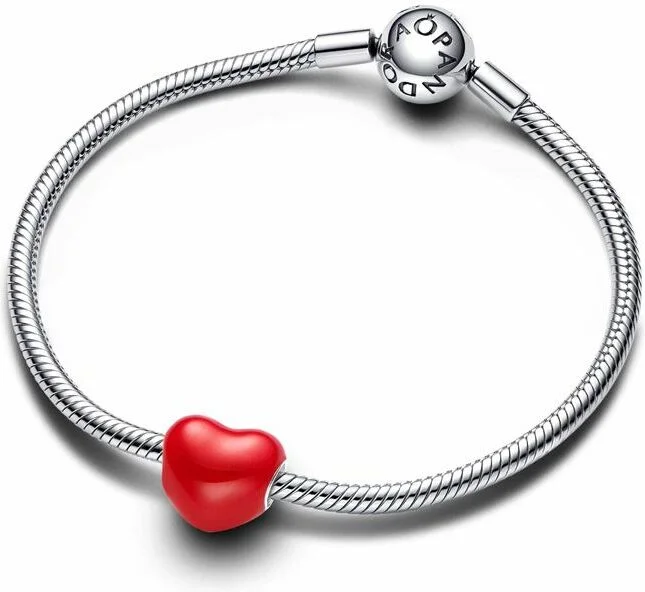Charm Pandora Cœur Rouge avec Message Caché 793087C01 - Argent 925 - Pour Femme vue 2