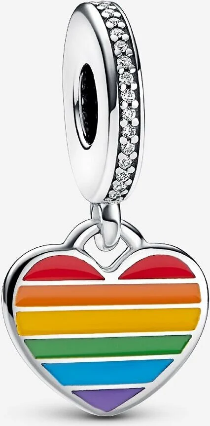 Charm Pandora Cœur Arc-En-Ciel Pride 792017CZ_E029 en argent 925, multicolore, unisexe