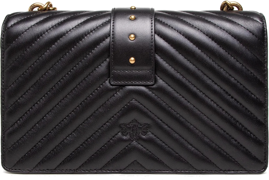 Sac bandoulière Pinko Love One Classic en cuir de vachette - Noir vue 4