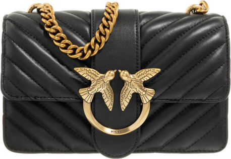 Sac à main bandoulière Pinko Love One Mini en cuir - Noir vue 3